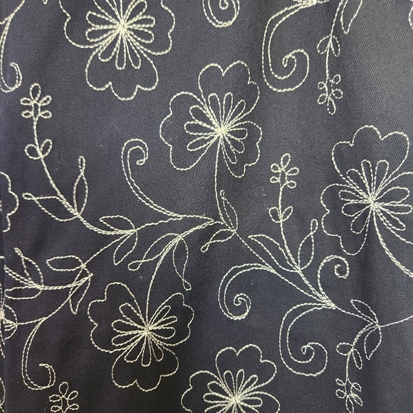 Maison D'Amelie Navy Floral Cropped Wide Leg Pants Womens Size Small New - Picture 5 of 11